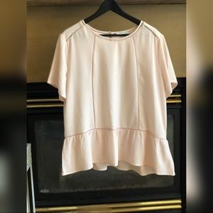 Mandee brand pale pink blouse. Size XL